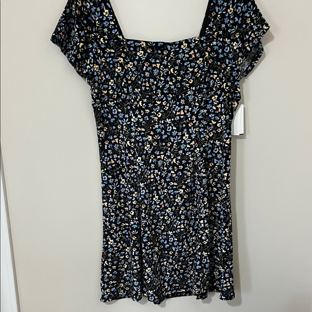 Planet Gold Black Floral Mini Dress